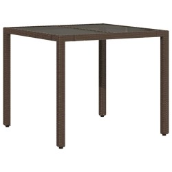 Ensemble à manger de jardin 5 pcs et coussins marron poly rotin 649079649079