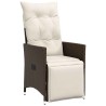 Ensemble à manger de jardin 5 pcs et coussins marron poly rotin 649079649079