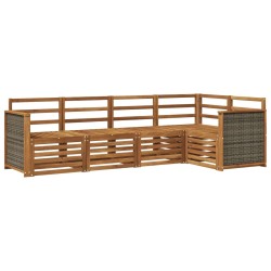 Ensemble de canapé d'angle 4 pcs Naturel Bois d'Acacia Massif 649080649080