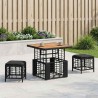 Ensemble de salle à manger pour jardin 3 pcs Noir et gris 649087649087