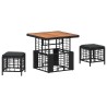 Ensemble de salle à manger pour jardin 3 pcs Noir et gris 649087649087
