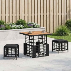 Ensemble de salle à manger pour jardin 3 pcs Noir et gris 649087649087