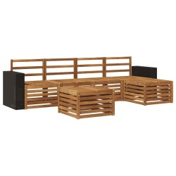 Ensemble de canapés d'extérieur 6 pcs Naturel 649096649096