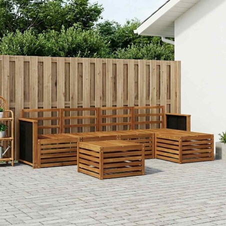 Ensemble de canapés d'extérieur 6 pcs Naturel 649098649098