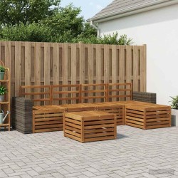 Ensemble de canapés d'extérieur 6 pcs Naturel 649104649104