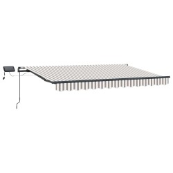 Auvent rétractable Gris clair et blanc 400 × 300 cm 649115649115