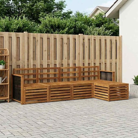 Ensemble de canapés d'extérieur 5 pcs Naturel 649117649117