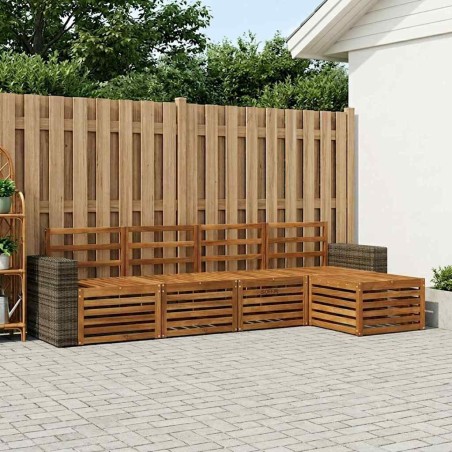 Ensemble de canapés d'extérieur 5 pcs Naturel 649118649118