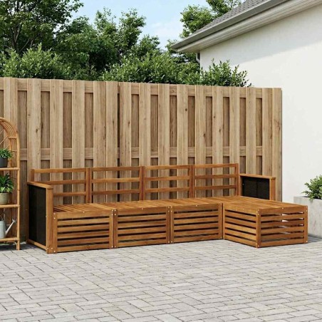 Ensemble de canapés d'extérieur 5 pcs Naturel 649121649121