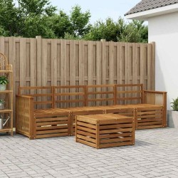 Ensemble de canapés d'extérieur 5 pcs Naturel 649122649122