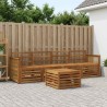 Ensemble de canapés d'extérieur 5 pcs Naturel 649122649122