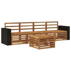 Ensemble de canapés d'extérieur 5 pcs Naturel 649123649123
