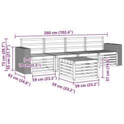 Ensemble de canapés d'extérieur 5 pcs Naturel 649123649123