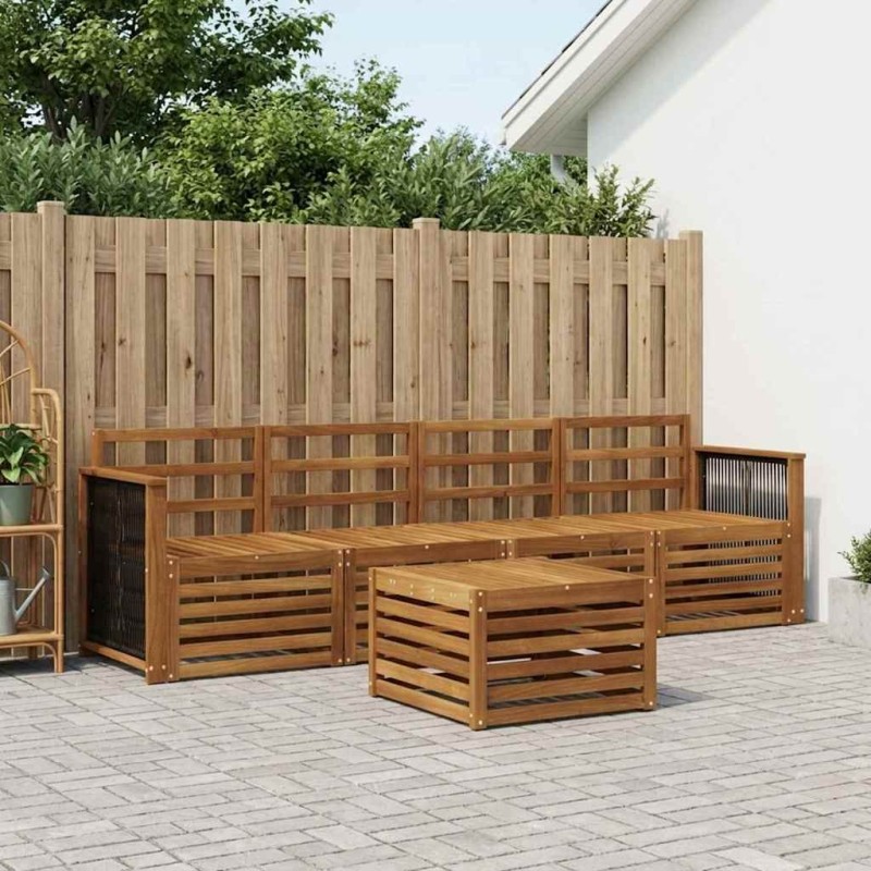 Ensemble de canapés d'extérieur 5 pcs Naturel 649126649126