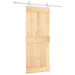 Porte coulissante Naturel et Blanc 85 x 210 cm 649133649133