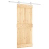 Porte coulissante Naturel et Blanc 85 x 210 cm 649133649133