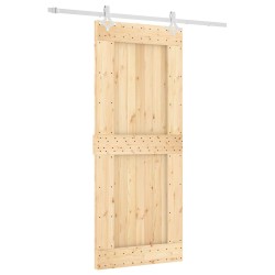 Porte coulissante Naturel et Blanc 85 x 210 cm 649134649134