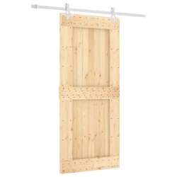 Porte coulissante Naturel et Blanc 90 x 210 cm 649135649135