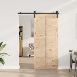 Porte coulissante Naturel 80 x 208 cm Bois de pin massif 649137649137