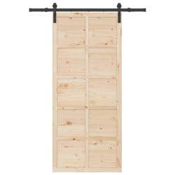 Porte coulissante Naturel 80 x 208 cm Bois de pin massif 649137649137