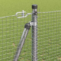 Clôture en fil soudé avec base en béton 25 x 1,2 m Argenté 649140649140