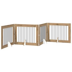 Porte de chien pliable avec supports 4 pcs Chêne artisanal 649147649147