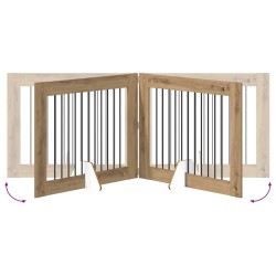 Porte de chien pliable avec supports 4 pcs Chêne artisanal 649147649147