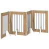 Porte de chien pliable avec supports 4 pcs Chêne artisanal 649149649149