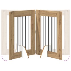 Porte de chien pliable avec supports 4 pcs Chêne artisanal 649149649149