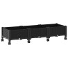 Jardinière avec Roues Noir 120 x 40 x 29 cm PP 649151649151