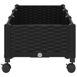 Jardinière avec Roues Noir 120 x 40 x 29 cm PP 649151649151