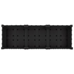Jardinière avec Roues Noir 120 x 40 x 29 cm PP 649151649151