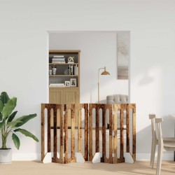 Clôture pliable pour animaux 4 pcs Bois de chêne 649153649153