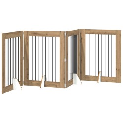 Porte de chien pliable avec supports 4 pcs Chêne artisanal 649156649156
