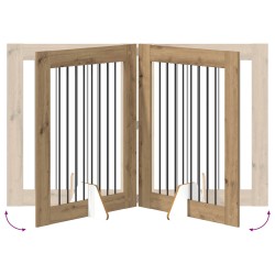Porte de chien pliable avec supports 4 pcs Chêne artisanal 649156649156