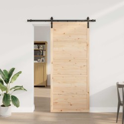 Porte coulissante Naturel 80 x 208 cm Bois de pin massif 649165649165