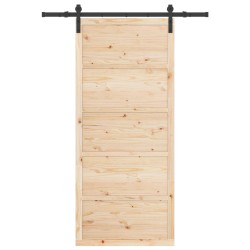 Porte coulissante Naturel 80 x 208 cm Bois de pin massif 649165649165