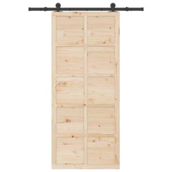 Porte coulissante Naturel 80 x 208 cm Bois de pin massif 649166649166