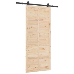 Porte coulissante Naturel 80 x 208 cm Bois de pin massif 649166649166