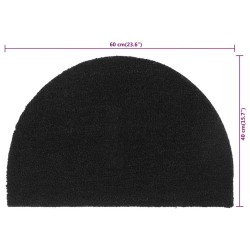 Tapis de porte noir demi-rond 40x60 cm fibre de coco touffeté 649183649183