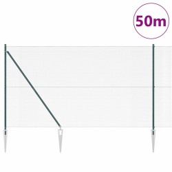 Clôture en fil soudé avec pointes 50 x 1,5 m Vert Maille 649189649189