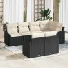 Ensemble de canapé de jardin 7 pcs Noir et Blanc polyrotin 649198649198