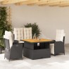 Ensemble à manger de jardin 4 pcs avec coussins noir 649204649204