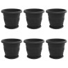 Pots de plantes 6 pcs Noir Ø 30 x 25 cm Plastique 649210649210