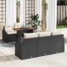 Ensemble de canapé de jardin 6 pcs Noir Poly rotin 649214649214