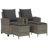 Ensemble de canapé de jardin 4 pcs avec coussins gris résine tressée 649215649215