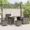 Ensemble de canapé de jardin 4 pcs avec coussins gris résine tressée 649215649215