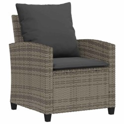 Ensemble de canapé de jardin 4 pcs avec coussins gris résine tressée 649215649215