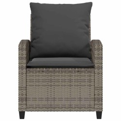 Ensemble de canapé de jardin 4 pcs avec coussins gris résine tressée 649215649215