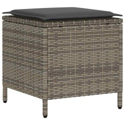 Ensemble de canapé de jardin 4 pcs avec coussins gris résine tressée 649215649215